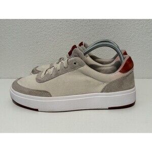 KIZIK Prague Casual Sneakers Shoes Mens Sz 7.5 Women Sz 9 Wide Cream Red Knit